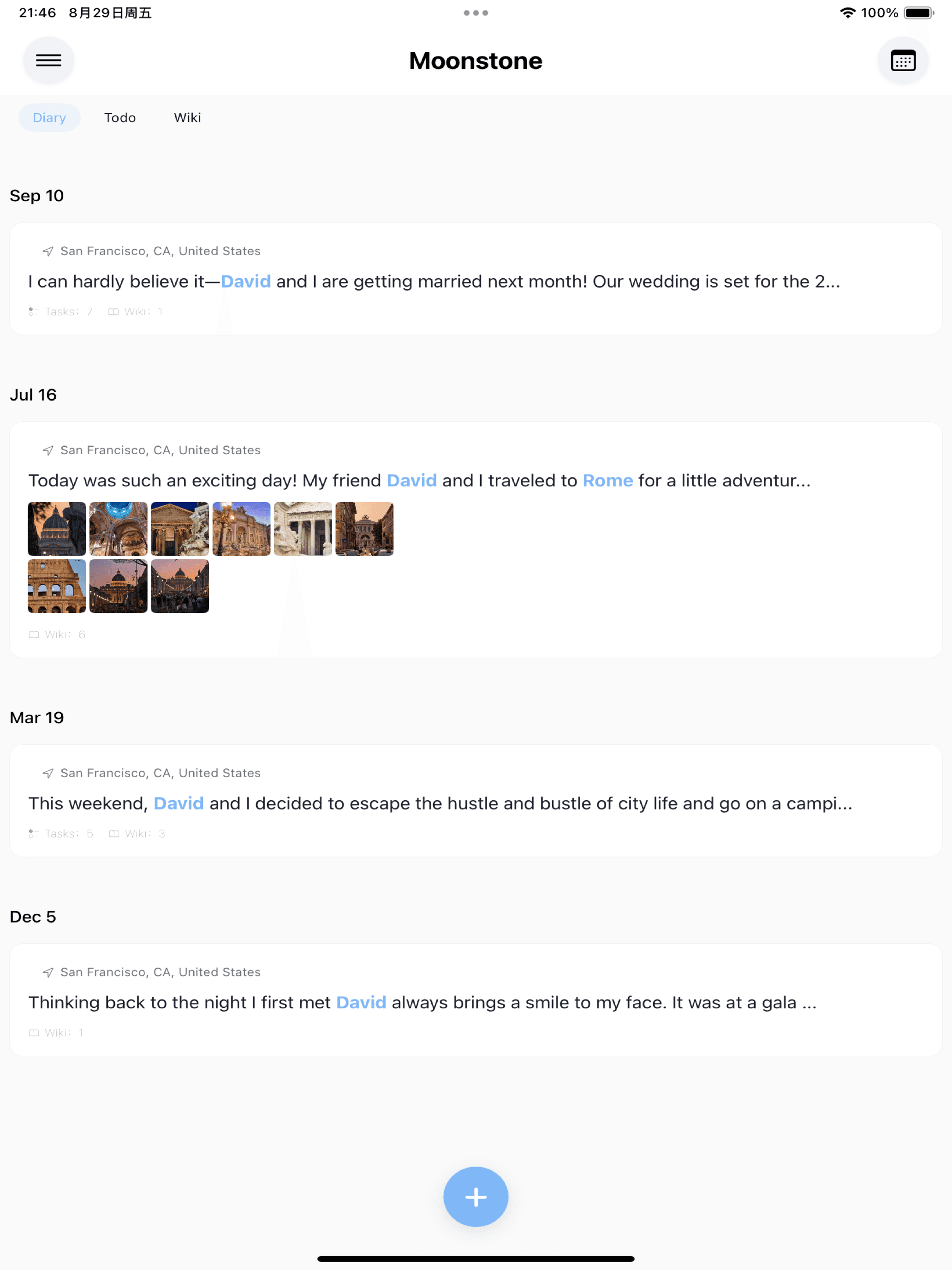Moonstone App Screenshot 1